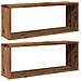 Mensole A Cubo Muro 2 Pz Legno Antico 60x15x23 Cm In Truciolato - Foto miniatura 2