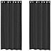 Tende In Voile Con Occhielli 2 Pz Nero 140x245 Cm - Foto miniatura 2