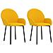 Sedie Da Pranzo 2 Pz Gialle In Velluto - Foto miniatura 1