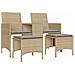 Divano Giardino 2 Posti con Tavolo e Sgabelli Beige Polyrattan - Foto miniatura 1