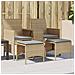 Divano Giardino 2 Posti con Tavolo e Sgabelli Beige Polyrattan - Foto miniatura 2