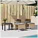 Divano Giardino 2 Posti con Tavolo e Sgabelli Beige Polyrattan - Foto miniatura 3