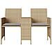 Divano Giardino 2 Posti con Tavolo e Sgabelli Beige Polyrattan - Foto miniatura 5