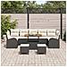 Set Divani Giardino 10 Pezzi con Cuscini Nero Polyrattan Acacia, Divano Giardino 2 Posti con Cuscini Nero Polyrattan, Set Pranzo Giardino 3 Pezzi con Cuscini Nero Polyrattan Acacia - Foto miniatura 3