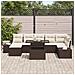 Set divano da giardino 8 pezzi con cuscini marrone in rattan polietilene - Foto miniatura 3