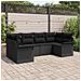 Set Divano da Giardino da 6 Pezzi con Cuscini Nero Rattan Poliestere - Foto miniatura 2