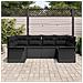 Set Divano da Giardino da 6 Pezzi con Cuscini Nero Rattan Poliestere - Foto miniatura 3