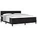 Letto con Rete a Molle e Materasso Super King Nero Velluto - Foto miniatura 4