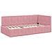 Cornice del letto ad angolo Rosa 100 x 200 cm Velluto - Foto miniatura 1