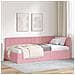 Cornice del letto ad angolo Rosa 100 x 200 cm Velluto - Foto miniatura 2