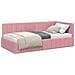 Cornice del letto ad angolo Rosa 100 x 200 cm Velluto - Foto miniatura 3