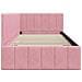 Cornice del letto ad angolo Rosa 100 x 200 cm Velluto - Foto miniatura 6