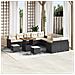Set Divano da Giardino con cuscino 13 pcs Nero Poly Rattan - Foto miniatura 2