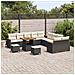 Set Divano da Giardino con cuscino 13 pcs Nero Poly Rattan - Foto miniatura 3