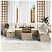 Set Divano da Giardino 9 pcs Beige polyrattan - Foto miniatura 3