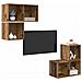 Set mobile TV 4 pcs Legno vecchio 37 x 37 x 72 cm - Foto miniatura 3