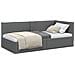 Cornice del letto ad angolo Grigio scuro 90 x 200 cm Tessuto - Foto miniatura 3