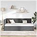 Cornice del letto ad angolo Grigio scuro 90 x 200 cm Tessuto - Foto miniatura 4