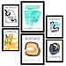 Set Di 6 Stampe Poster Di Sfondo Astratto Con Illustrazioni A Colori Di Mostre D'arte Estetica Per A3 & A4 Cornice Nera - Foto miniatura 1