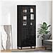 Credenza 2 pcs Rovere Nero Legno Stratificato e Vetro - Foto miniatura 2