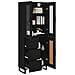 Credenza 2 pcs Rovere Nero Legno Stratificato e Vetro - Foto miniatura 3