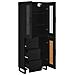 Credenza 2 pcs Rovere Nero Legno Stratificato e Vetro - Foto miniatura 5