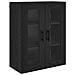 Credenza 2 pcs Rovere Nero Legno Stratificato e Vetro - Foto miniatura 7