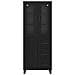 Credenza 2 pcs Rovere Nero Legno Stratificato e Vetro - Foto miniatura 8