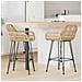 Sedia da Bar 2 pcs Naturale 55 x 52 x 92 cm Rattan e Ferro - Foto miniatura 2
