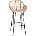 Sedia da Bar 2 pcs Naturale 55 x 52 x 92 cm Rattan e Ferro - Foto miniatura 4