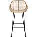 Sedia da Bar 2 pcs Naturale 55 x 52 x 92 cm Rattan e Ferro - Foto miniatura 5