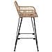 Sedia da Bar 2 pcs Naturale 55 x 52 x 92 cm Rattan e Ferro - Foto miniatura 6
