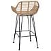 Sedia da Bar 2 pcs Naturale 55 x 52 x 92 cm Rattan e Ferro - Foto miniatura 7