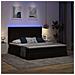Letto con luci a strisce a LED Nero 180 x 200 cm Velluto - Foto miniatura 6