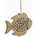 Decorazione In Metallo E Legno Pesce-marrone-legno-42,5x2x28,5 Cm - Foto miniatura 2
