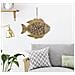 Decorazione In Metallo E Legno Pesce-marrone-legno-42,5x2x28,5 Cm - Foto miniatura 5