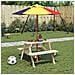 Tavolo da Picnic per 4 Bambini con Ombrellone Legno di Abete - Foto miniatura 2