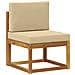 Set di divani da esterno 6 pcs Naturale e Beige Poliestere - Foto miniatura 3
