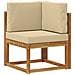 Set di divani da esterno 6 pcs Naturale e Beige Poliestere - Foto miniatura 4