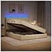 Letto con contenitore LED e materasso Crema 180 x 200 cm - Foto miniatura 4