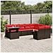 Set Divani da Giardino 10 pz con Cuscini Marrone in Polyrattan - Foto miniatura 2