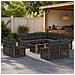 Set Divano da Giardino 12 pz Grigio e Grigio Scuro polyrattan - Foto miniatura 7