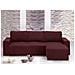 Copridivano Con Penisola Chaise Longue Tinta Unita Bordeaux Mod Capri Destra Bordeaux - Foto miniatura 1