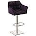 Sgabello Alto Bar Damaso I Sgabello Design Cucina Trapuntato in Tessuto con Braccioli E Schienale Imbottiti l Sedia Sgabello Bar Pub con Poggiapiedi Viola Acciaio Inox - Foto miniatura 1