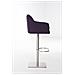 Sgabello Alto Bar Damaso I Sgabello Design Cucina Trapuntato in Tessuto con Braccioli E Schienale Imbottiti l Sedia Sgabello Bar Pub con Poggiapiedi Viola Acciaio Inox - Foto miniatura 3