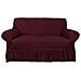 Copridivano Elasticizzato Arricciato Con Volants Tinta Unita Luxory Bordeaux 3 Posti Bordeaux - Foto miniatura 9