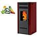 Stufa a Pellet Green 100 in Acciaio Potenza 10 kW Colore Rosso - Foto miniatura 1