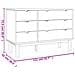 Cassettiera Marrone Bianca 113,5x39,5x73 Cm Legno Massello Pino - Foto miniatura 9