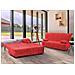 Divano Letto Allegra, Divano A 3 Posti, 100% Made In Italy, Sofà Soggiorno Con Apertura A Carrello, In Tessuto Imbottito, Con Cuscini Inclusi, Cm 165x90h85, Rosso - Foto miniatura 1