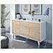 Credenza Arvada, Madia Moderna A 3 Ante E Ripiani, Buffet Da Cucina, Buffet Di Design Da Soggiorno, 154x40h75 Cm, Bianco E Rovere - Foto miniatura 1